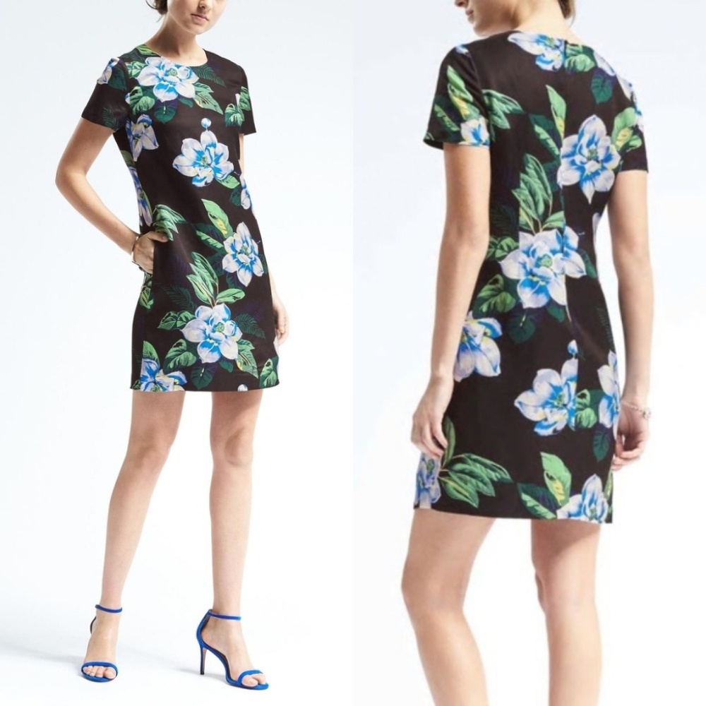Banana Republic Floral Short Sleeve Shift Dress 2